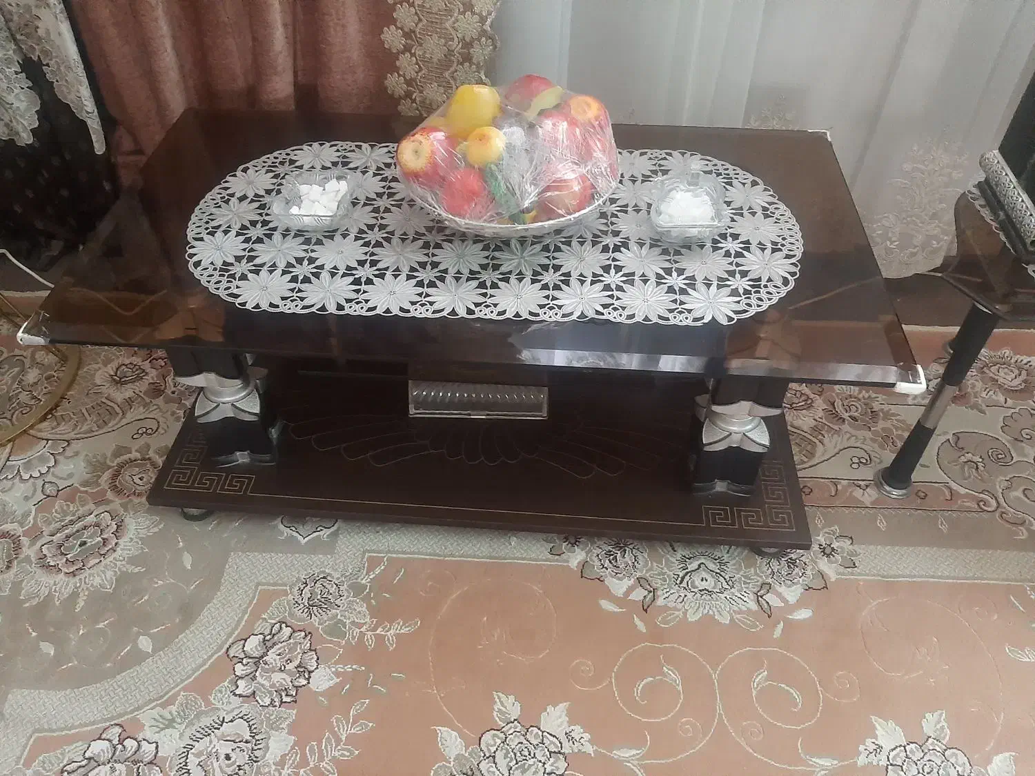 میزعسلی،کتابخانه ۵طبقه چوب ام دی اف ،گردو|کتابخانه، شلف، قفسه‌های دیواری|قم, علی آباد سعدگان|دیوار