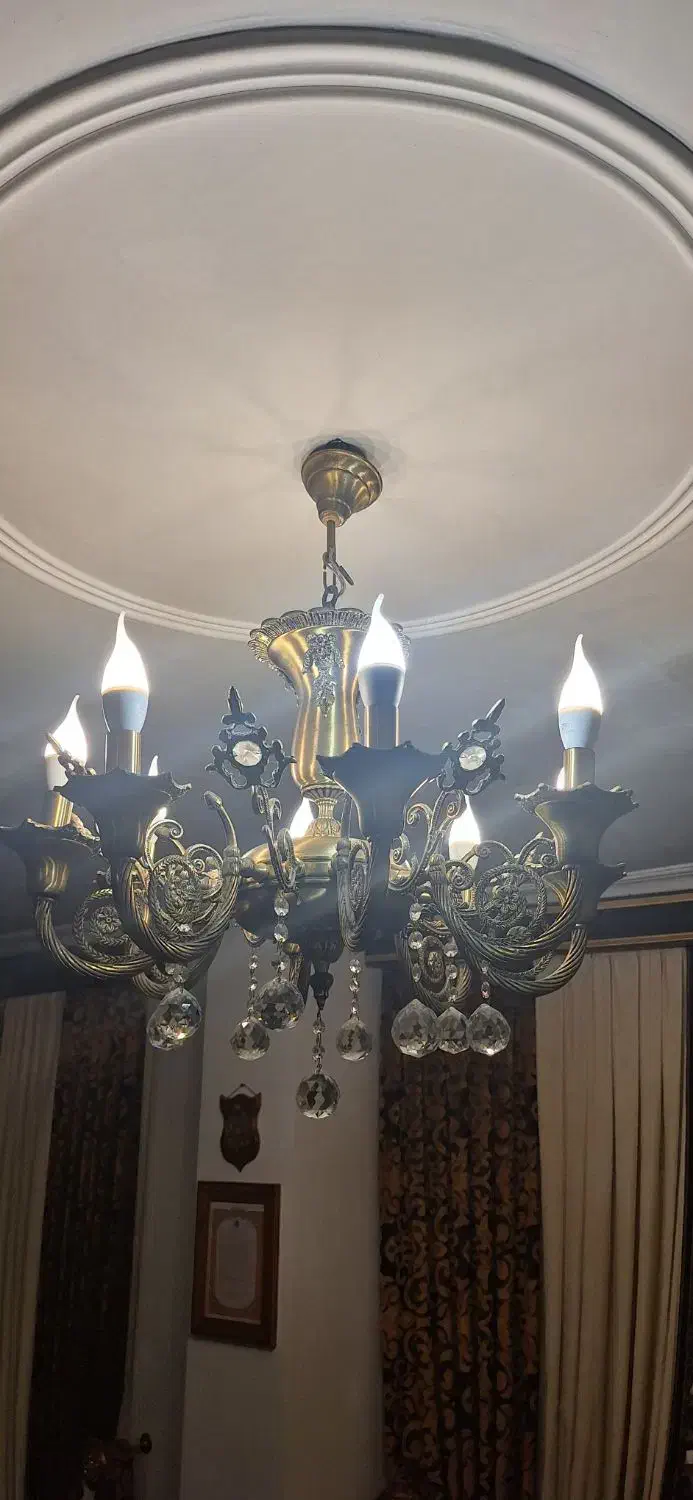 لوستر برنجی|لوستر و چراغ آویز|قائمشهر, |دیوار