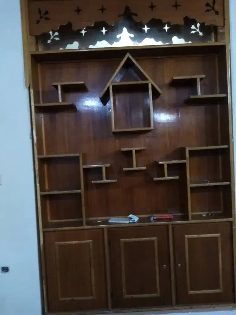 کمد دیواری با چوب ساج|کتابخانه، شلف، قفسههای دیواری|اهواز, سلطانمنش|دیوار