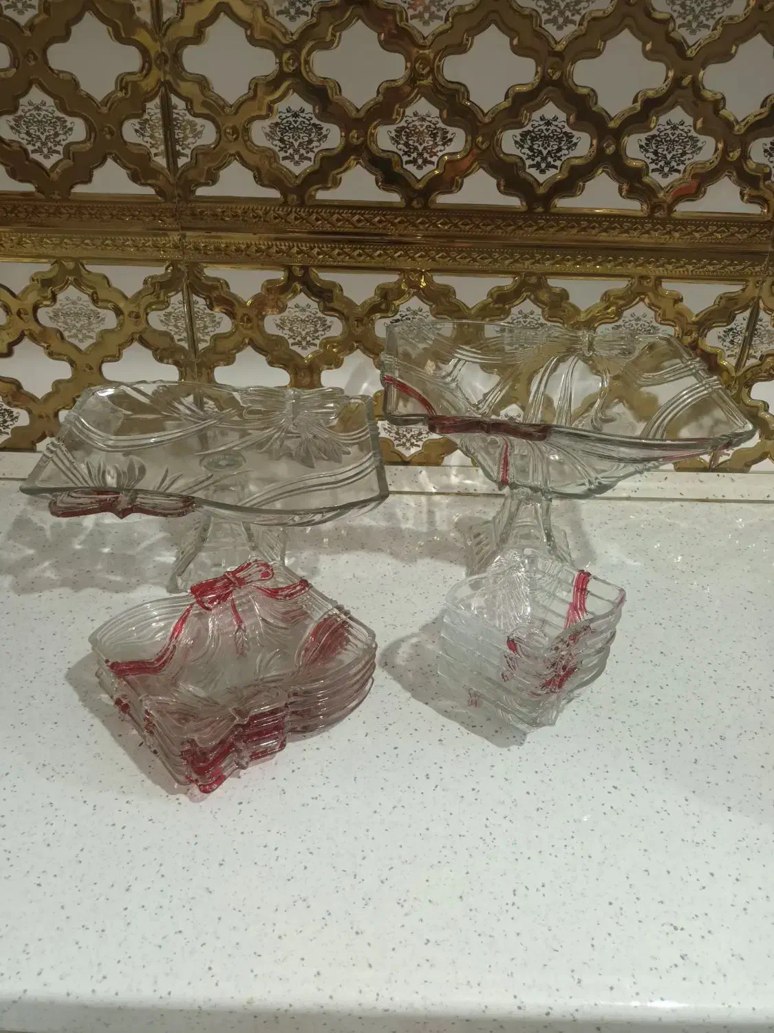 سرویس پاپیونی کریستال|ظروف سرو و پذیرایی|پاکدشت, خاتون آباد|دیوار