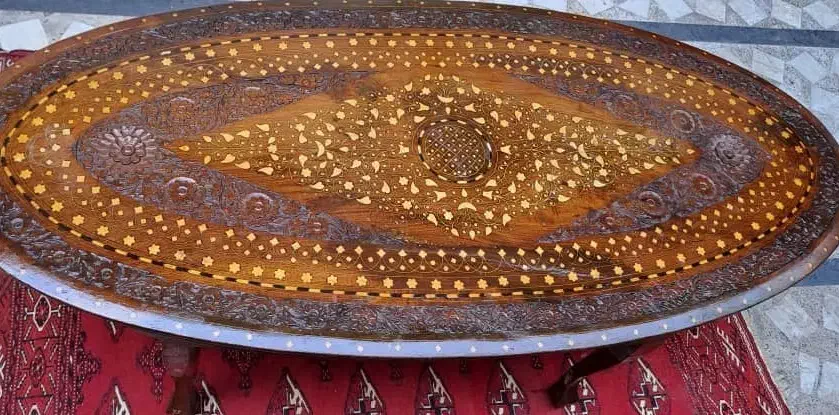 میز بیضی منبت شده با عاج|صنایع دستی و سایر لوازم تزئینی|تهران, دانشگاه شریف|دیوار