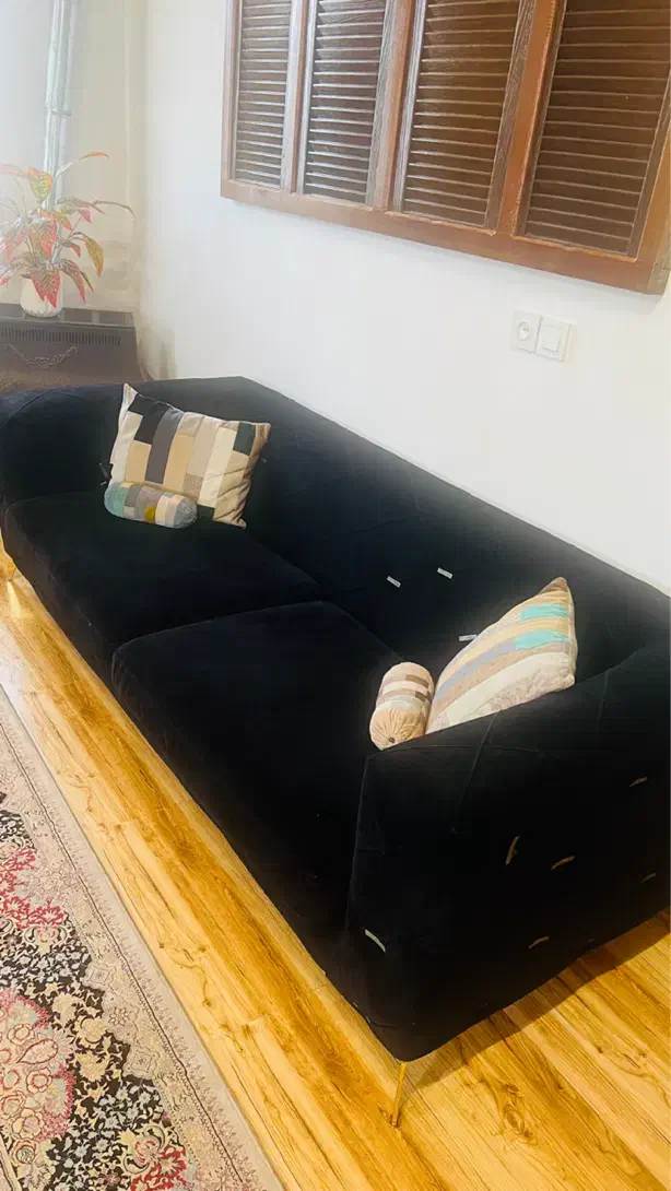 مبلمان راحتی ۸نفره طوسی مشکی|مبلمان خانگی و میز عسلی|فومن, |دیوار