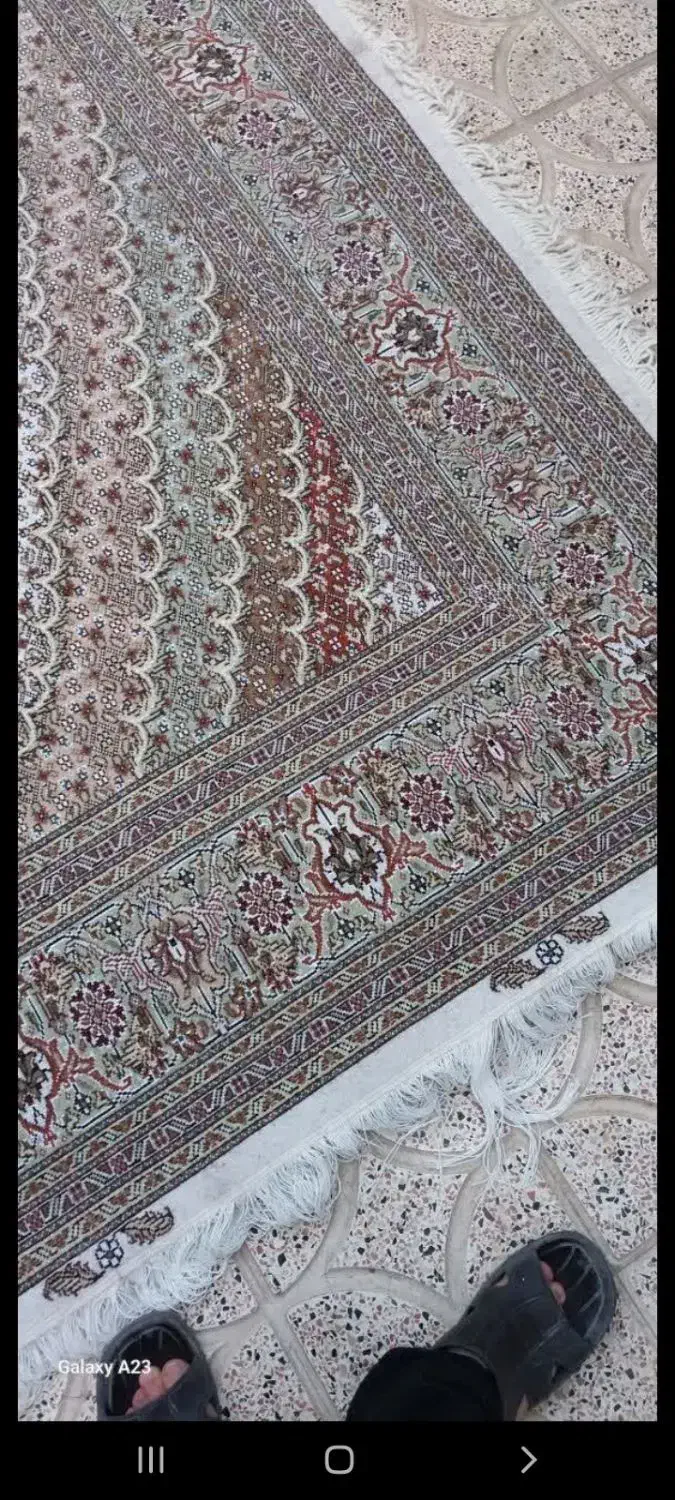 فرش کرم دستبافت ۳×۲|فرش|خوی, |دیوار