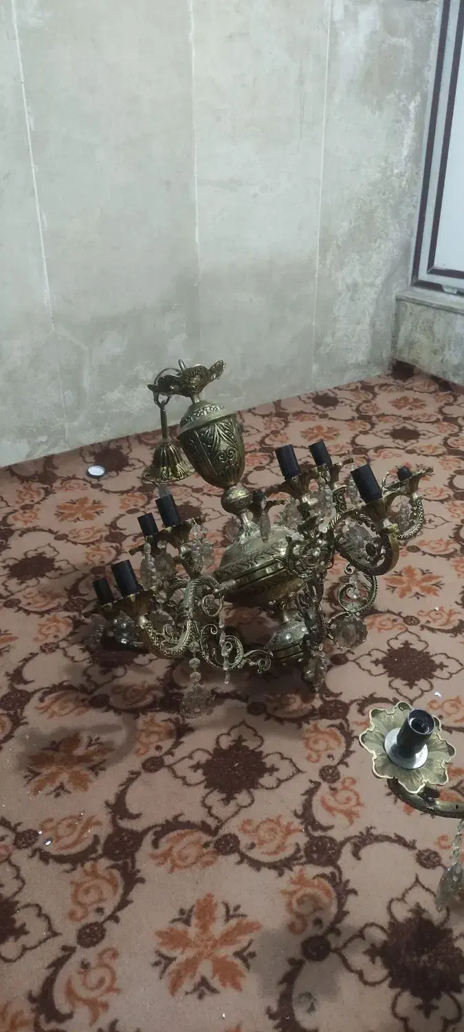 ی جفت لوستر برنز|لوستر و چراغ آویز|مراغه, |دیوار