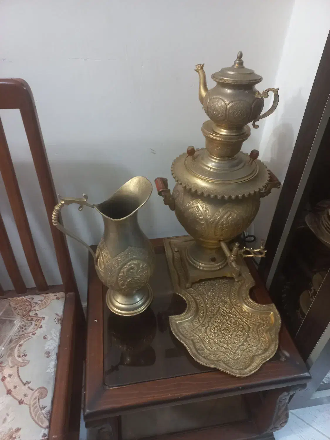 سرویس سماور برنجی|سماور، چای‌ساز، قهوه‌ساز|خشکبیجار, |دیوار