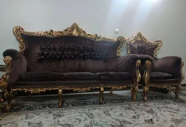 مبل استیل+جلو مبلی+۲عسلی باچوب وپایه های بسیارمحکم|مبلمان خانگی و میز عسلی|تهران, خزانه|دیوار