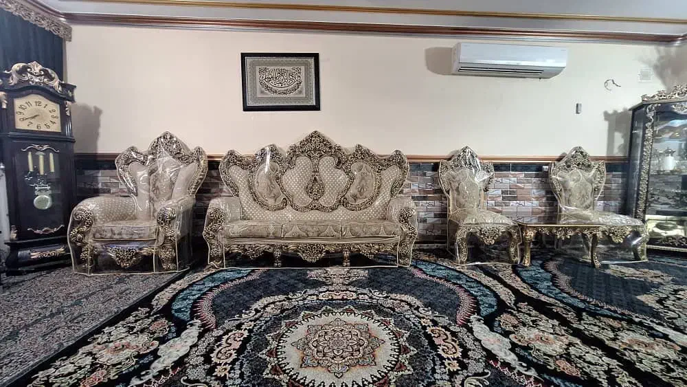 مبل سلطنتی ۹ نفره|مبلمان خانگی و میز عسلی|کهنوج, |دیوار