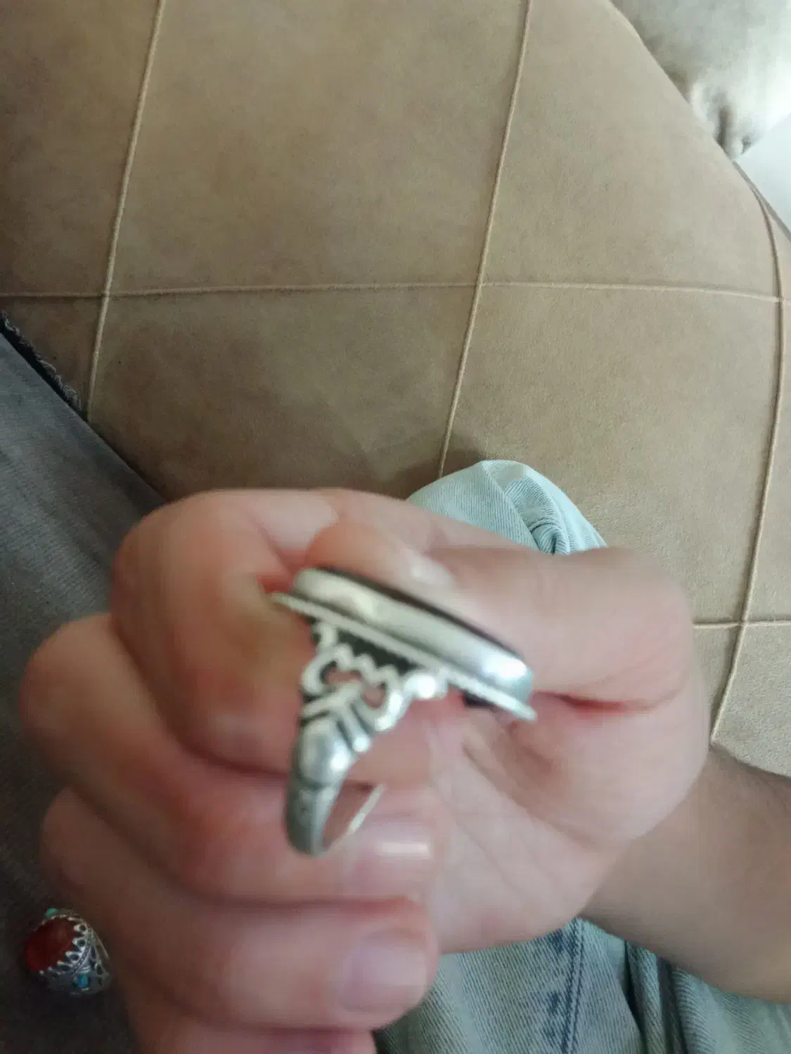 انگشتر نقره دست ساز|جواهرات|ابریشم, |دیوار