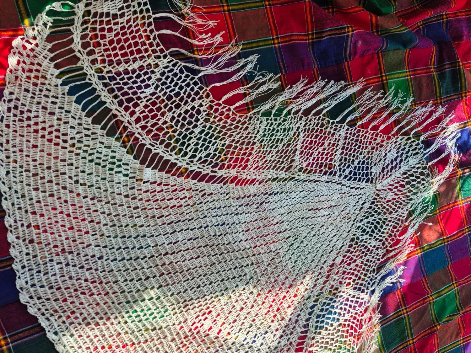 روسری قلاب بافی روسری قاسم آبادی ابریشمی|لباس|کومله, |دیوار