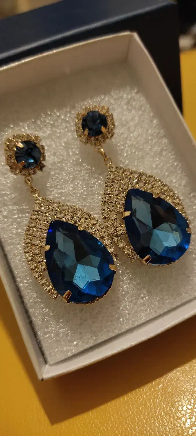 گوشواره نگین دار طرح اشکی|بدلیجات|تبریز, |دیوار