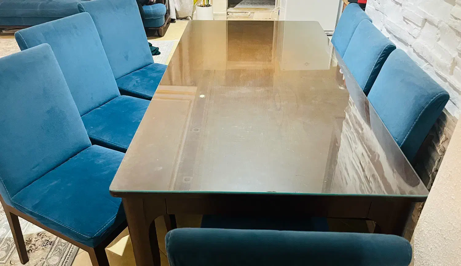 میزناهاری با هشت تا صندلی جنس پارچه نانو چوب راس|میز و صندلی غذاخوری|تهران, شهرک چیتگر|دیوار