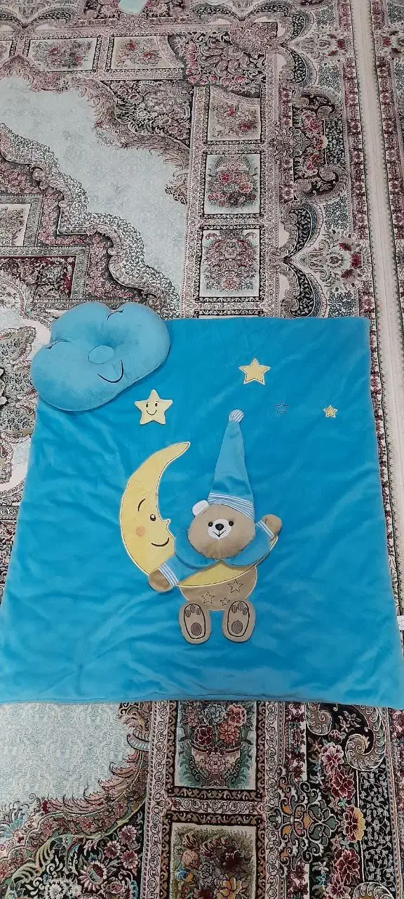 لحاف و تشک خواب نوزاد (مدل خرسی پسرونه)|رختخواب، بالش، پتو|گلستان (تهران), |دیوار