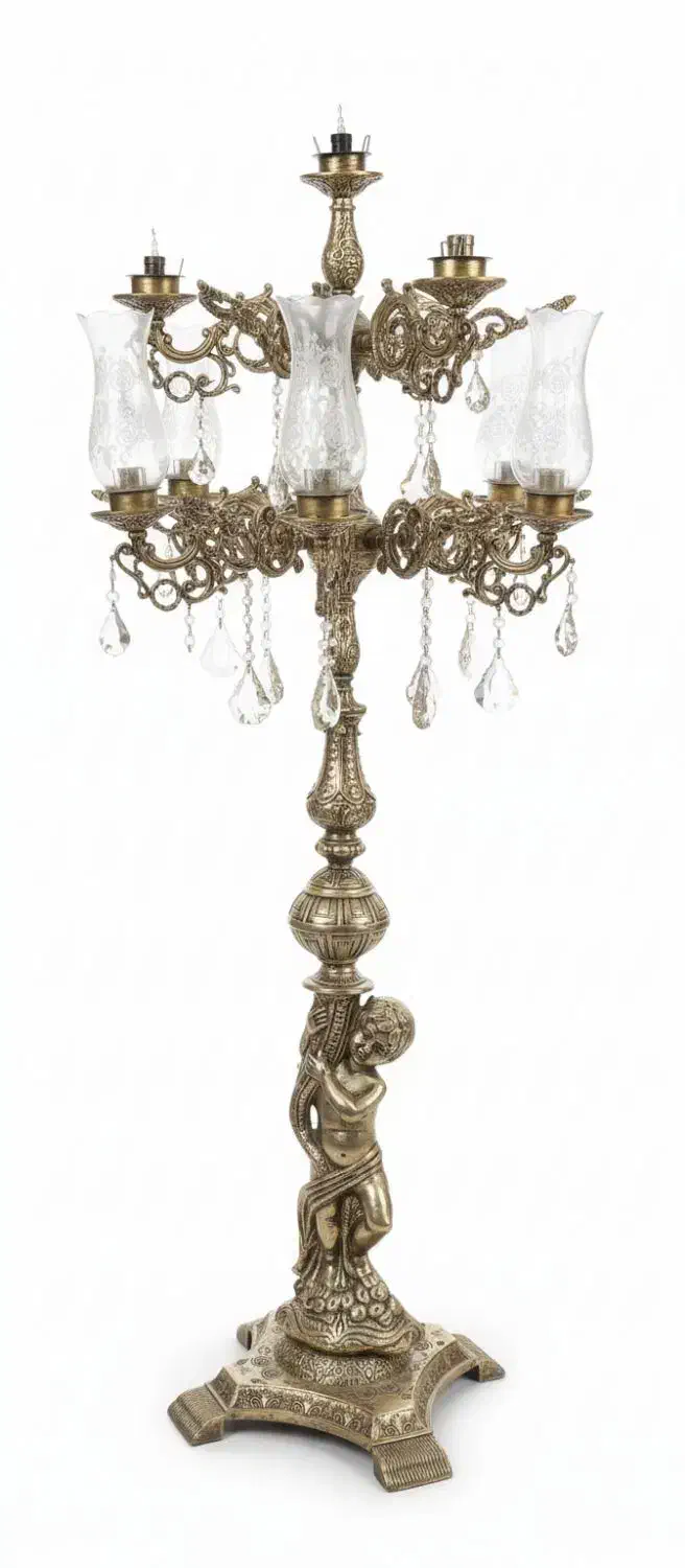 آباژور طلایی|چراغ خواب و آباژور|یزد, |دیوار