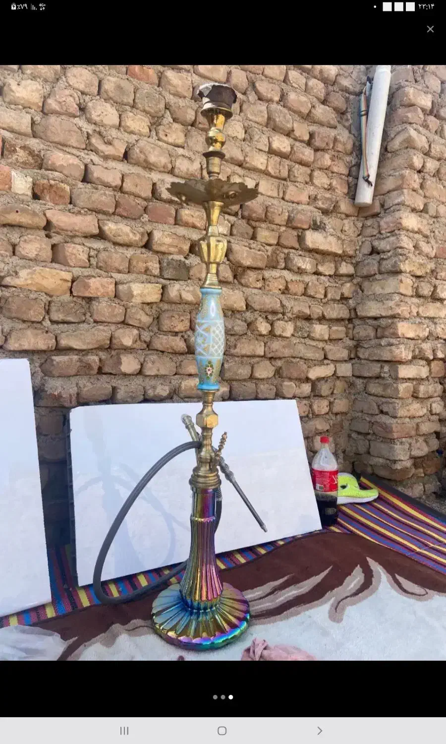 قلیان برنجی قدیمی معاوظه با کبوتر|صنایع دستی و سایر لوازم تزئینی|چهاردانگه (تهران), |دیوار