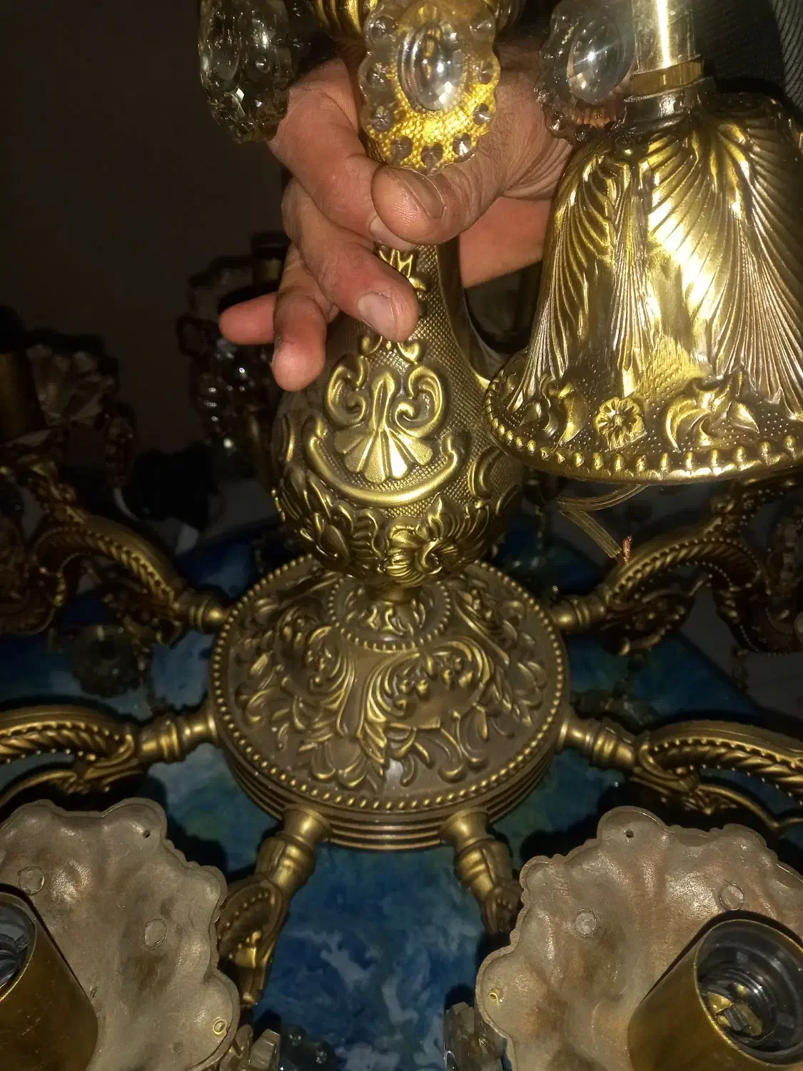 لوستر برنز|لوستر و چراغ آویز|تبریز, |دیوار