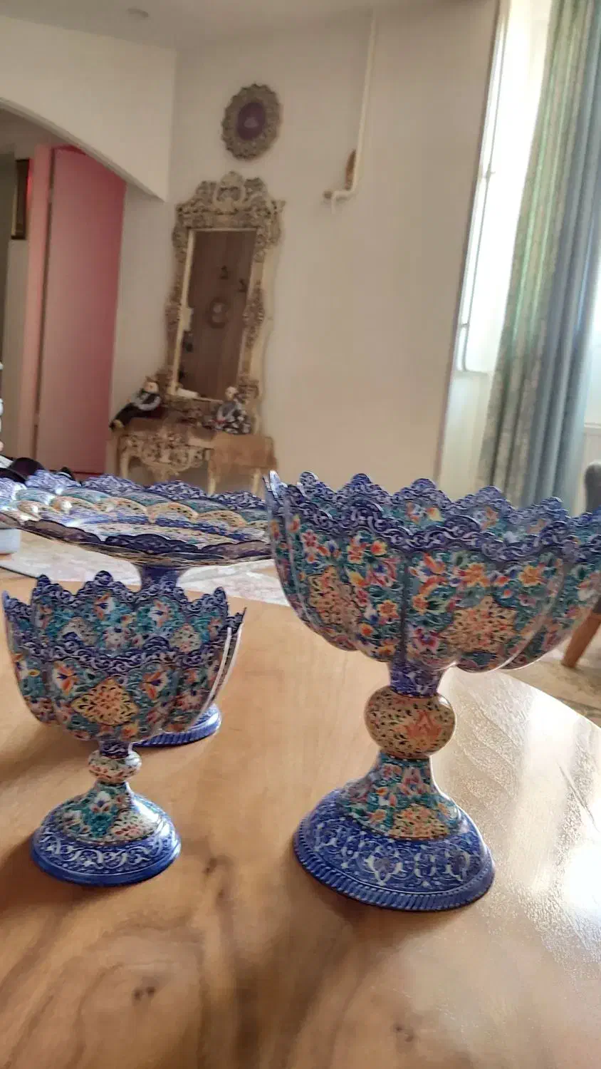 سه تیکه میناکاری اصفهان مسی تخفیف هم دارد|صنایع دستی و سایر لوازم تزئینی|کرج, حسینآباد|دیوار