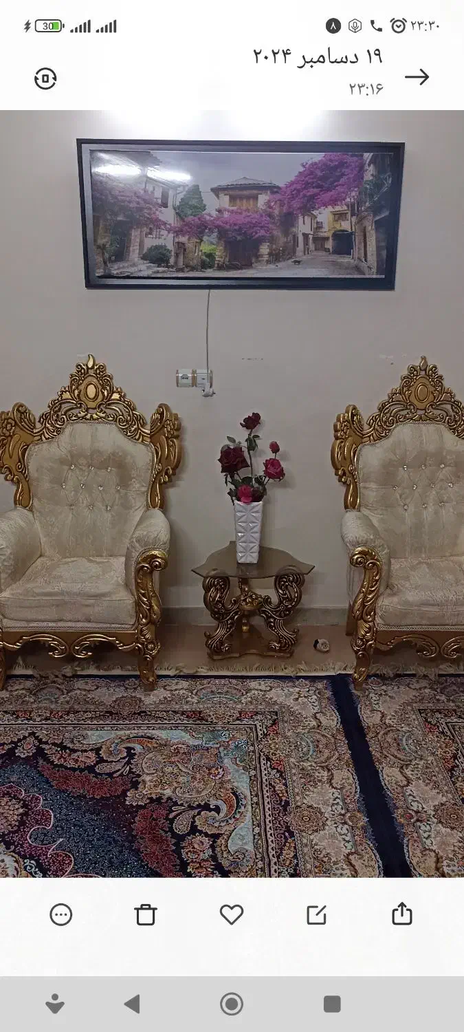 مبلمان سلطنتی 7نفره با میز جلو مبلی و دوعددعسلی|مبلمان خانگی و میز عسلی|ورامین, ورامین|دیوار