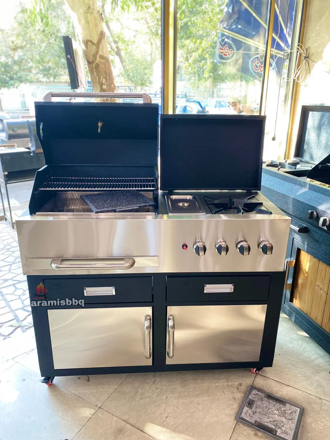باربیکیو 120 سانت نما استیل 304 با پلوپز فر سرخ کن|اجاق گاز و لوازم برقی پخت‌وپز|تهران, شوش|دیوار