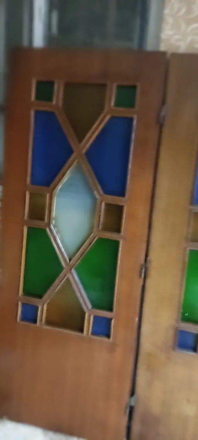 درب چوبی شیشه رنگی|کلکسیون اشیاء عتیقه|قزوین, |دیوار