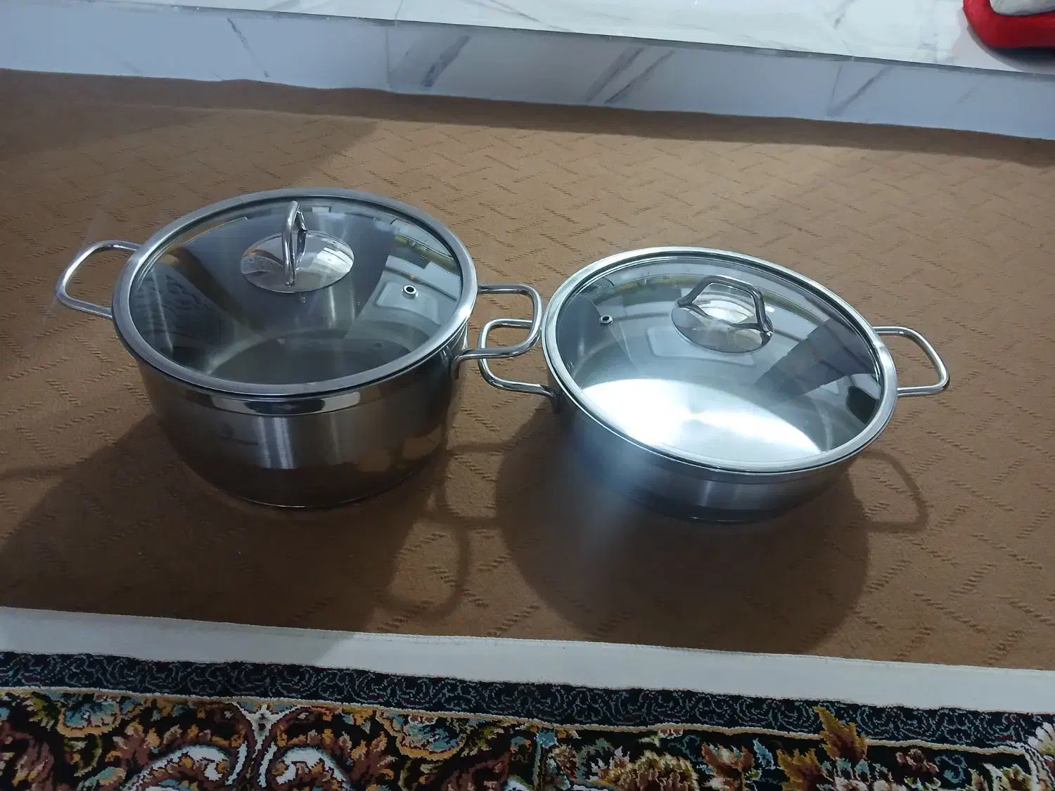 یک عدد قابلمه یک عدد ماهی تابه استیل ترکیه|ظروف پخت‌وپز|ماکو, |دیوار