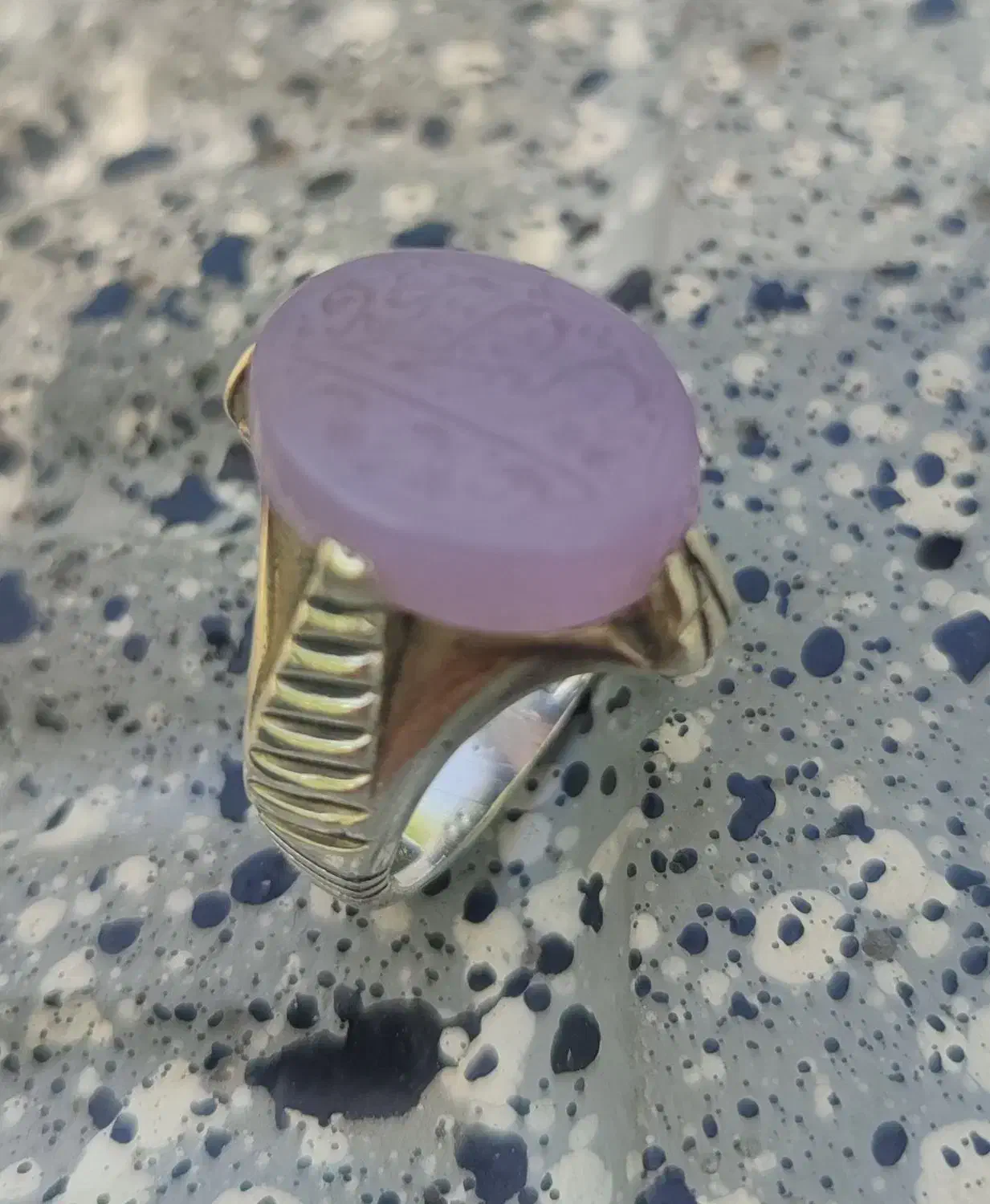 انگشتر عقیق یمنی یاسی اصل با ذکر پنج تن|جواهرات|اصفهان, دستگرده|دیوار