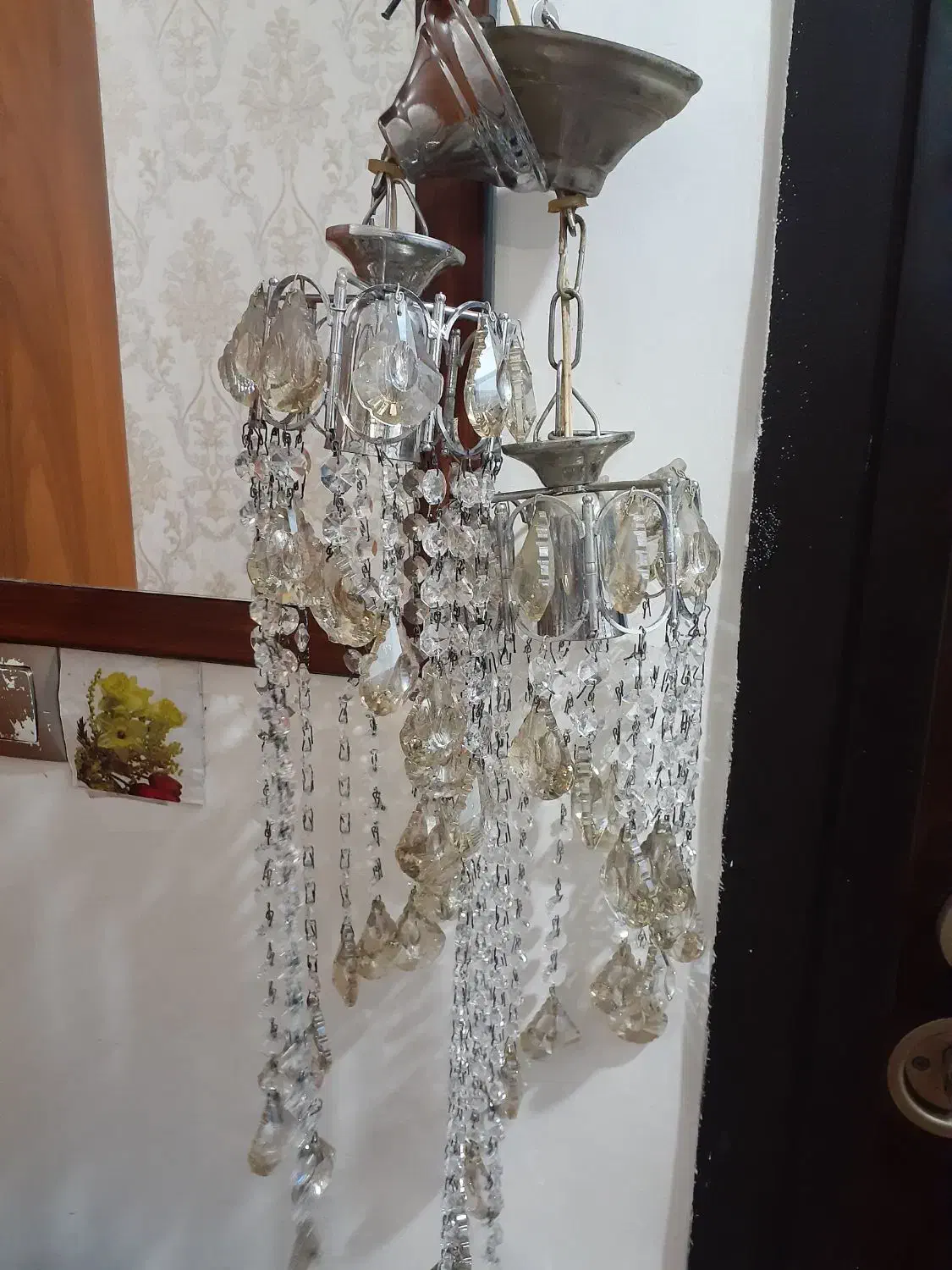 دو عدد لوستر الماسی|لوستر و چراغ آویز|گرگان, |دیوار