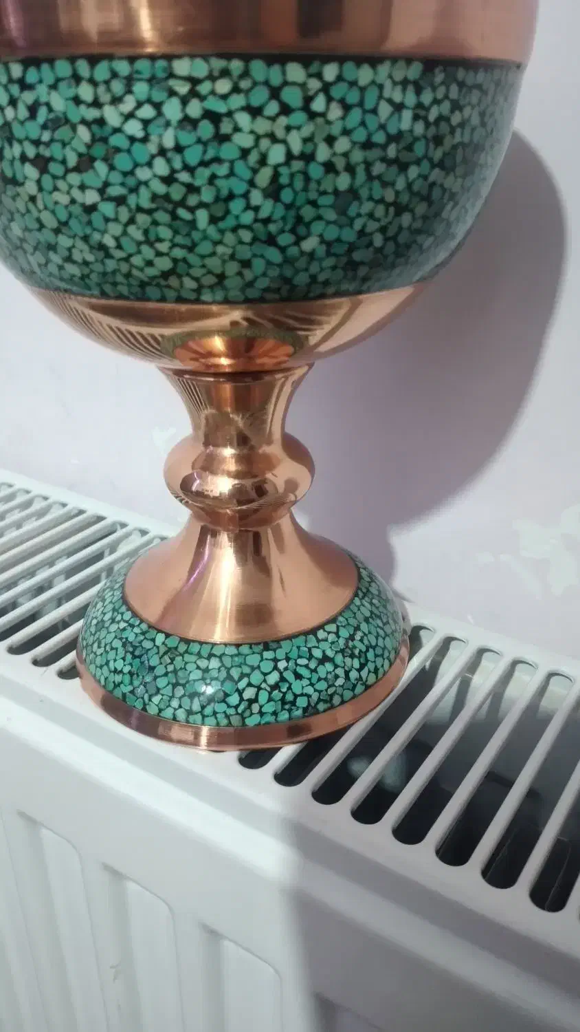 فروش تکی جاشکلاتی و گلدان مسی فیروزه کوب|صنایع دستی و سایر لوازم تزئینی|گنبد کاووس, |دیوار