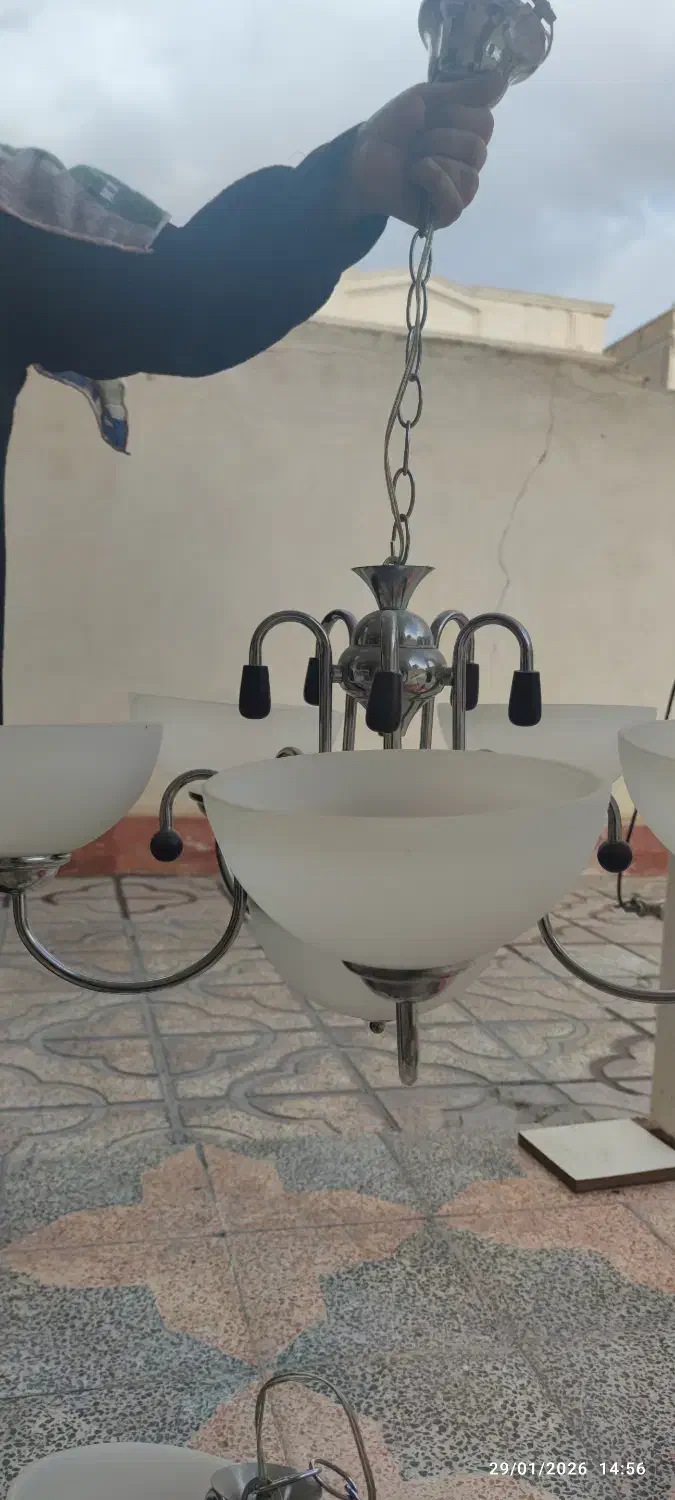 لوستر پنج شتخه|لوستر و چراغ آویز|تاکستان, |دیوار