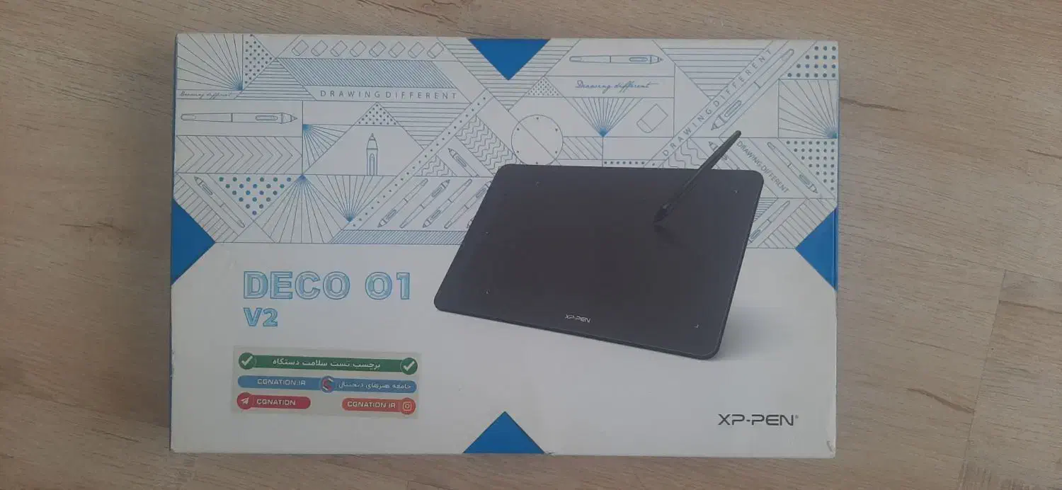 قلم نوری xp pen deco01 v2|قطعات و لوازم جانبی رایانه|تهران, چوب تراش|دیوار