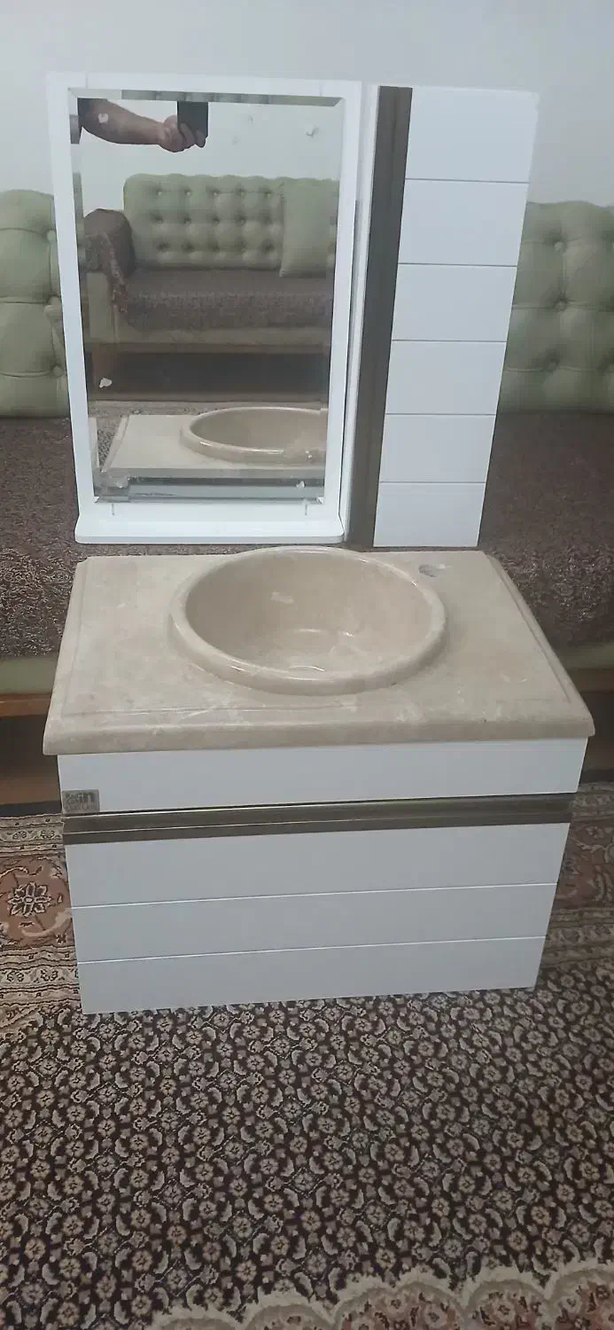 روشویی کابیندار سنگی نو|لوازم حمام|اردبیل, |دیوار