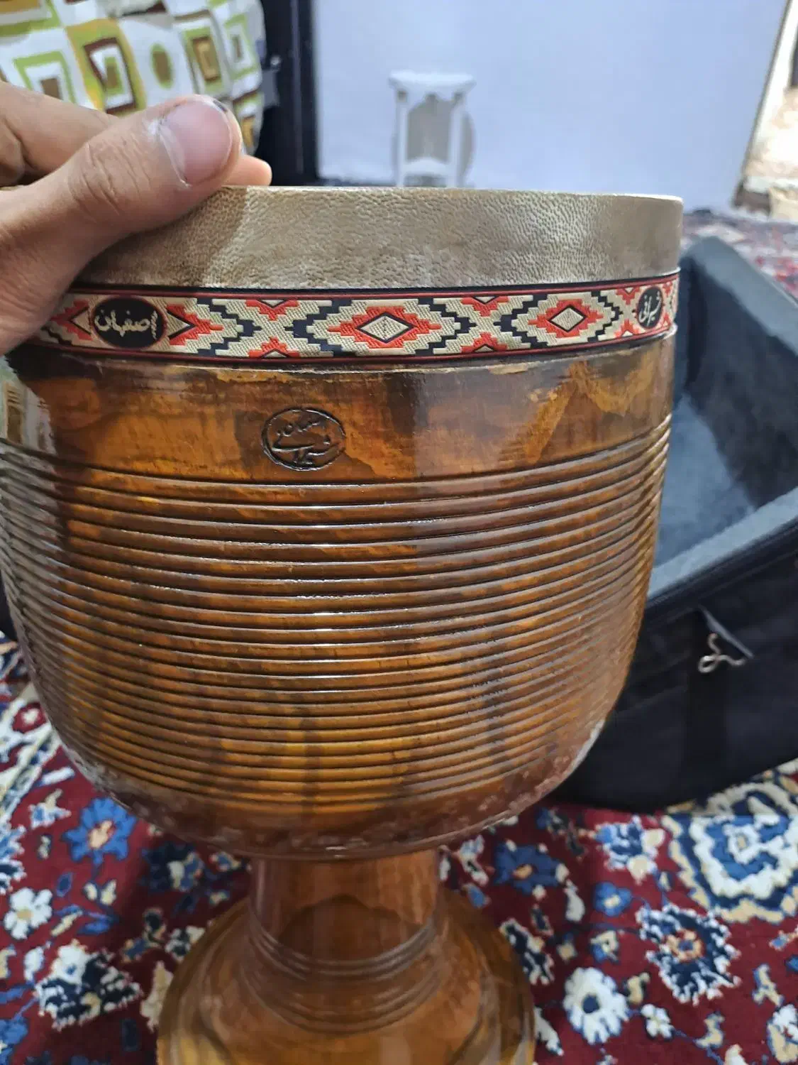 تنبک تک مهر شیرانی به همراه باکس مخصوص|سازهای سنتی|دورود, |دیوار