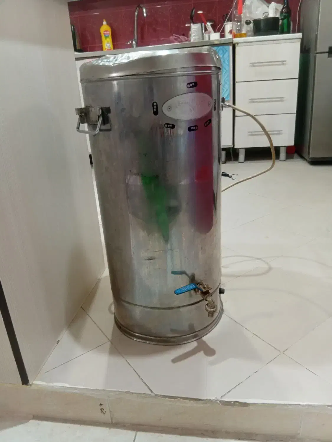 سماور برقی ۳۰ لیتری استیل ورق زخیم قدیمی|سماور، چای‌ساز، قهوه‌ساز|کرج, چمران|دیوار