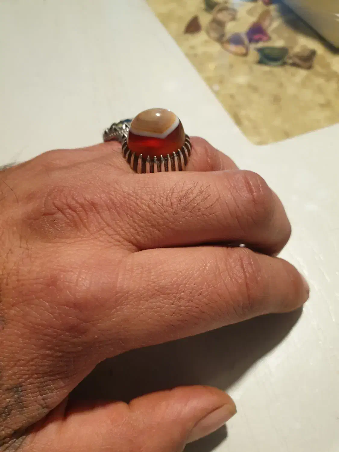 انگشتر۳پوست لامپی|جواهرات|رودهن, |دیوار