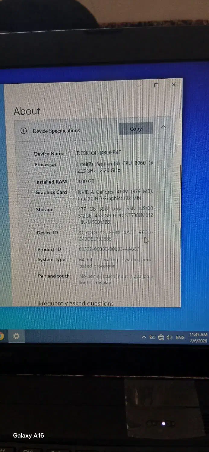لپ تاپ lenovo مدل b570e|رایانه همراه|کرج, حصارک بالا|دیوار