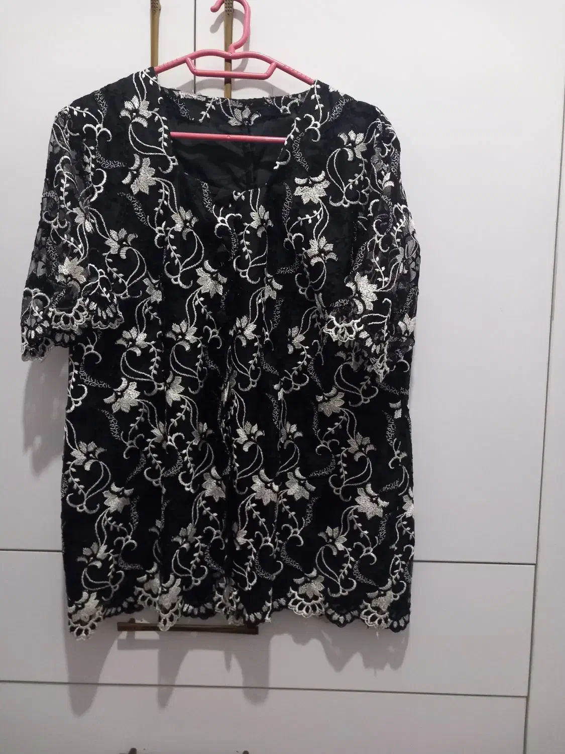 بلوز گیپور مشکی سفید نو|لباس|اسفراین, |دیوار