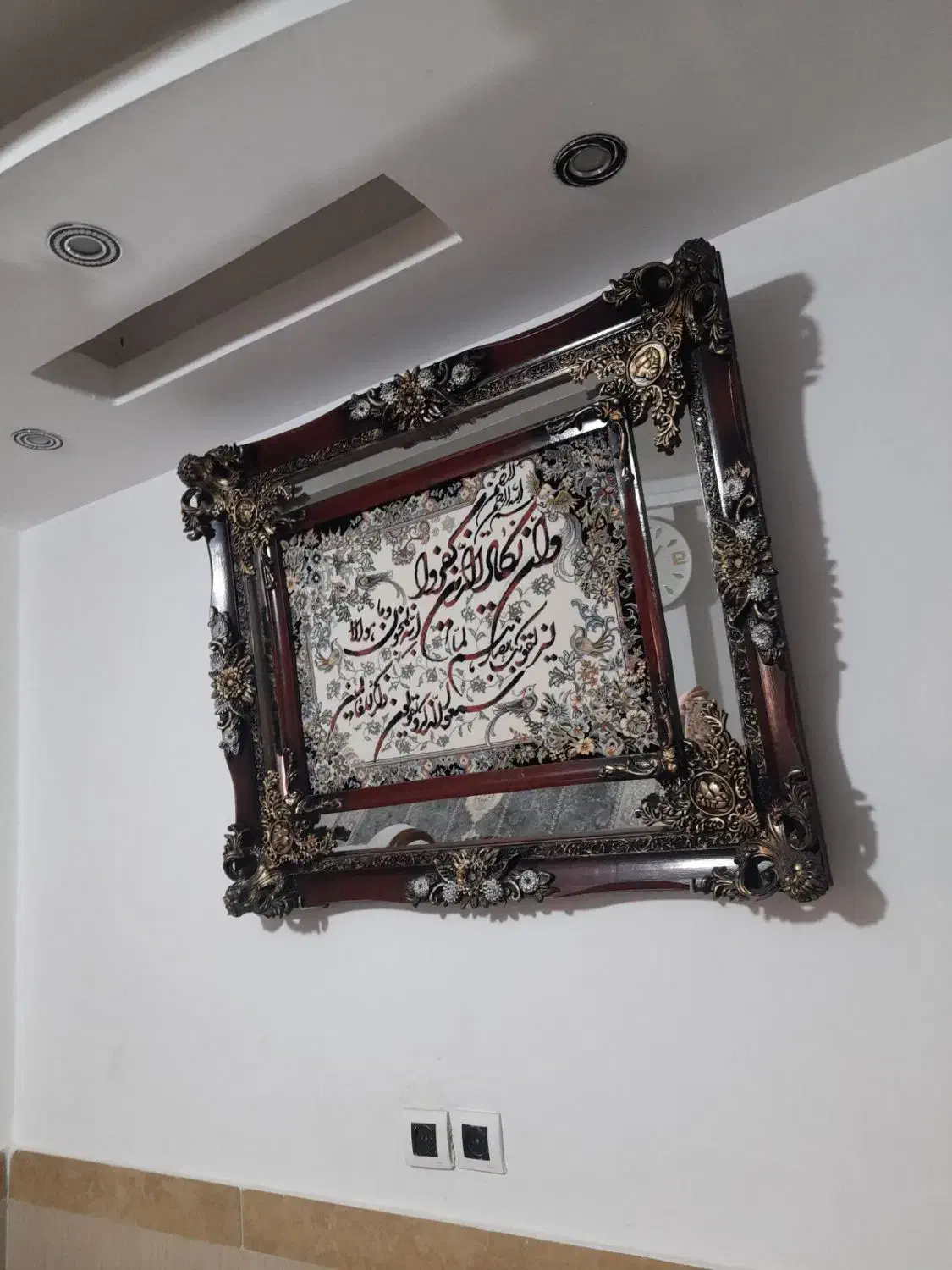 تابلو فرش چوبی اینه کاری شده|تابلو فرش|اشتهارد, |دیوار