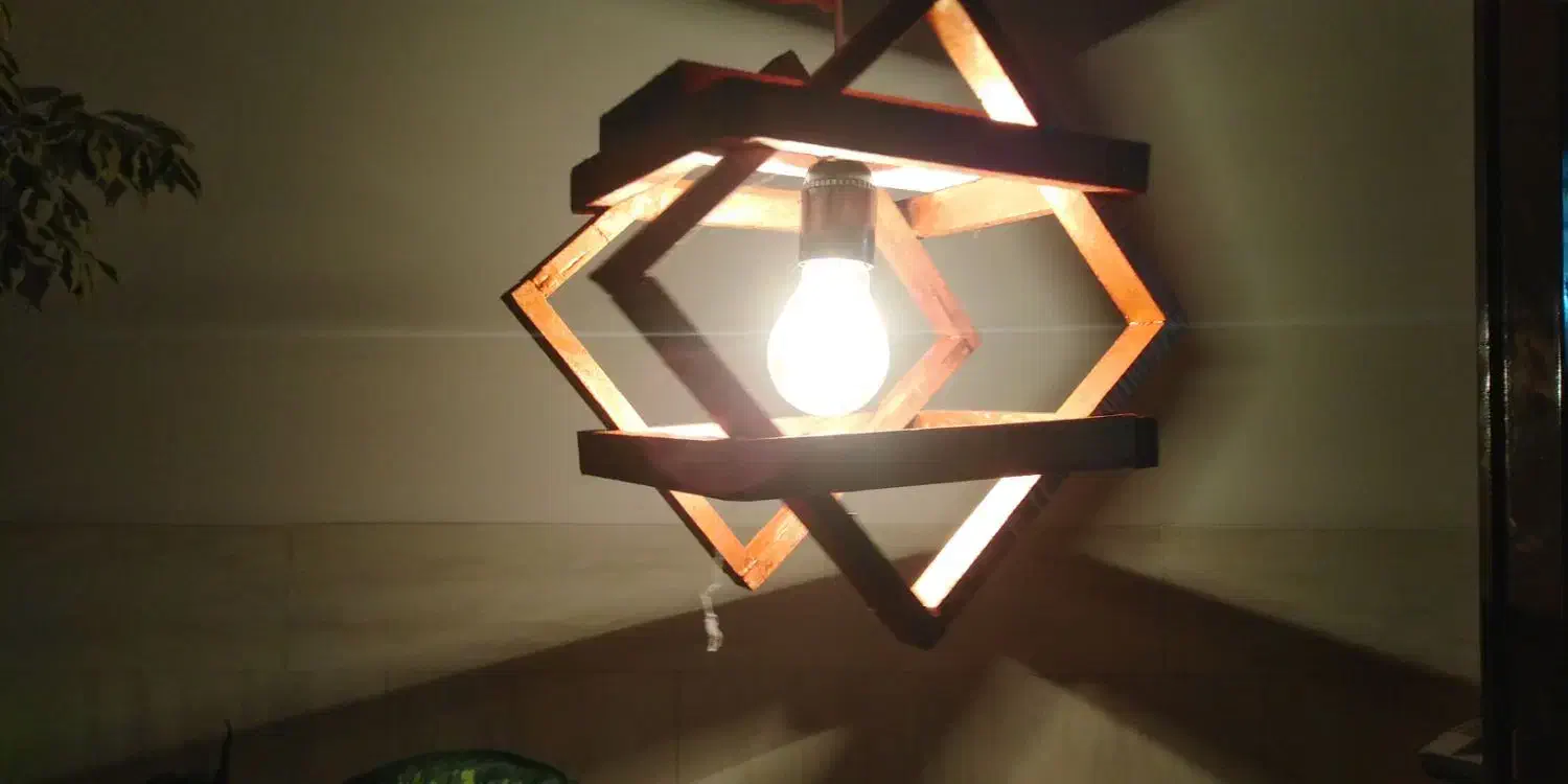 لوستر چوبی|لوستر و چراغ آویز|میبد, |دیوار