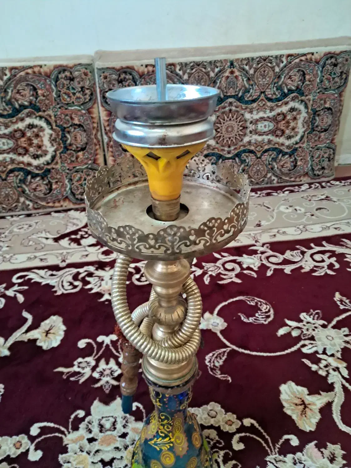 قلیان برنجه قدیمی|کلکسیون اشیاء عتیقه|کرمانشاه, |دیوار