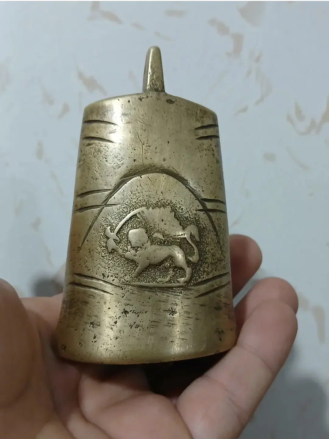 زنگوله قدیمی قورمه زنگوله حلبی|کلکسیون اشیاء عتیقه|برهسر, |دیوار