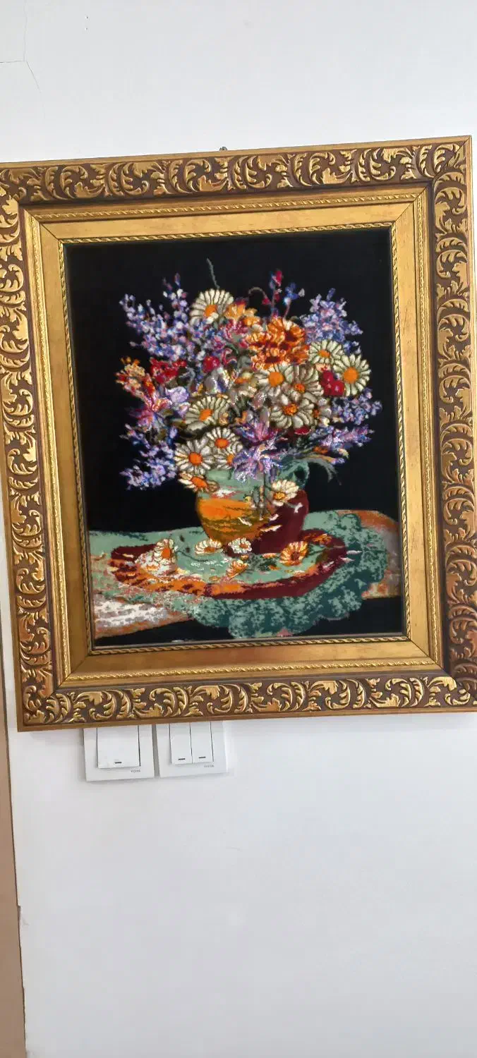 تابلو فرش گل وگلدان|تابلو فرش|قم, آزادگان|دیوار