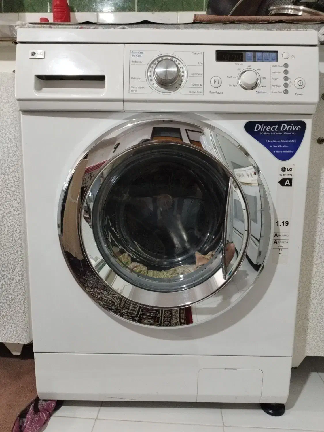 لباسشویی الجی|ماشین لباسشویی و خشککن لباس|میانه, |دیوار