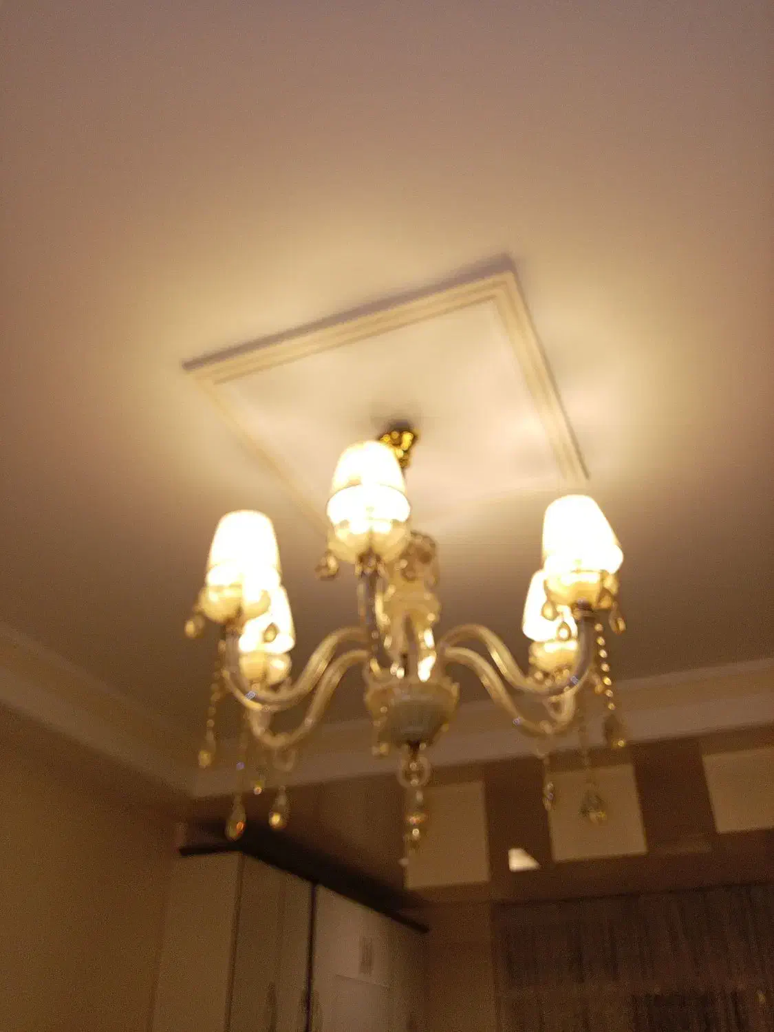 لوستر ۶شاخه کریستالی|لوستر و چراغ آویز|تهران, امجدیه (خاقانی)|دیوار