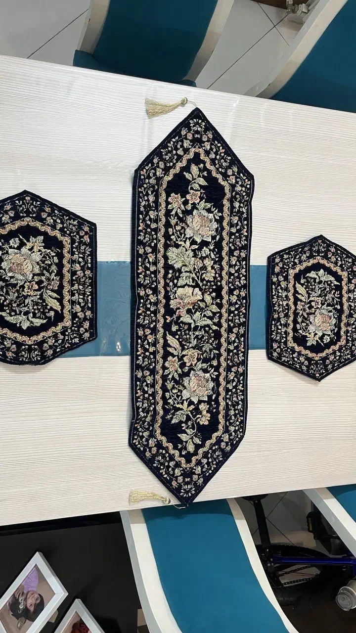 رانر رومیزی ترمه ۳ تکه|پرده، رانر، رومیزی|تهران, جوادیه تهرانپارس|دیوار