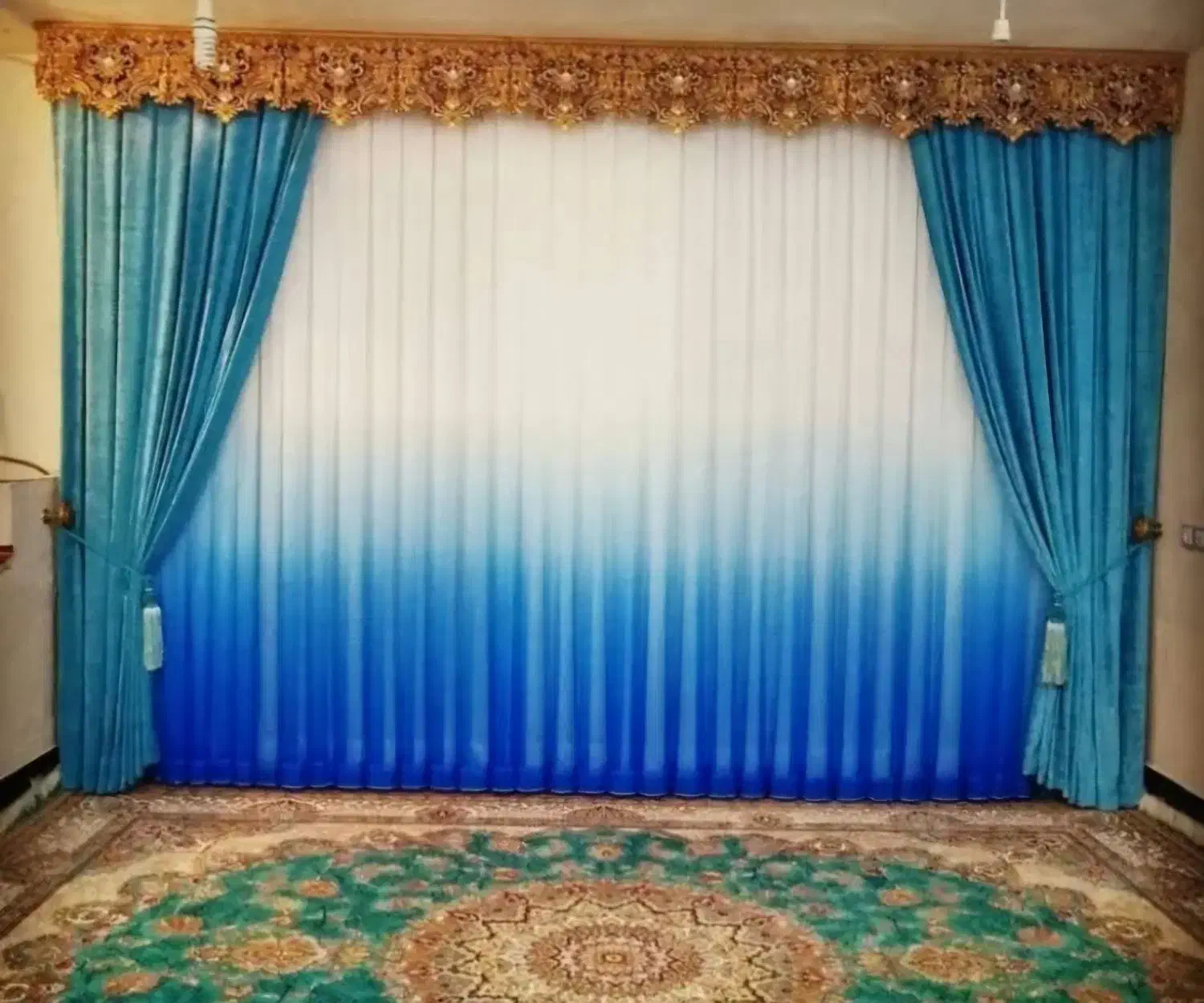 پرده حریر دو رنگ|پرده، رانر، رومیزی|تهران, هرندی|دیوار