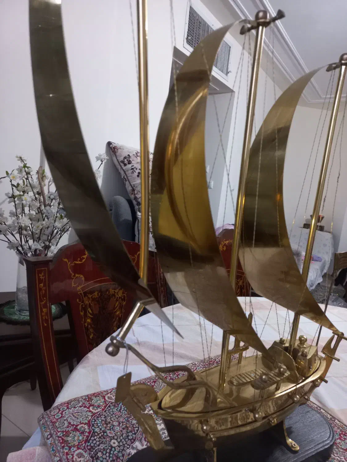 کشتی برنزی بادبانی|مجسمه، تندیس، ماکت|شیراز, درکی|دیوار