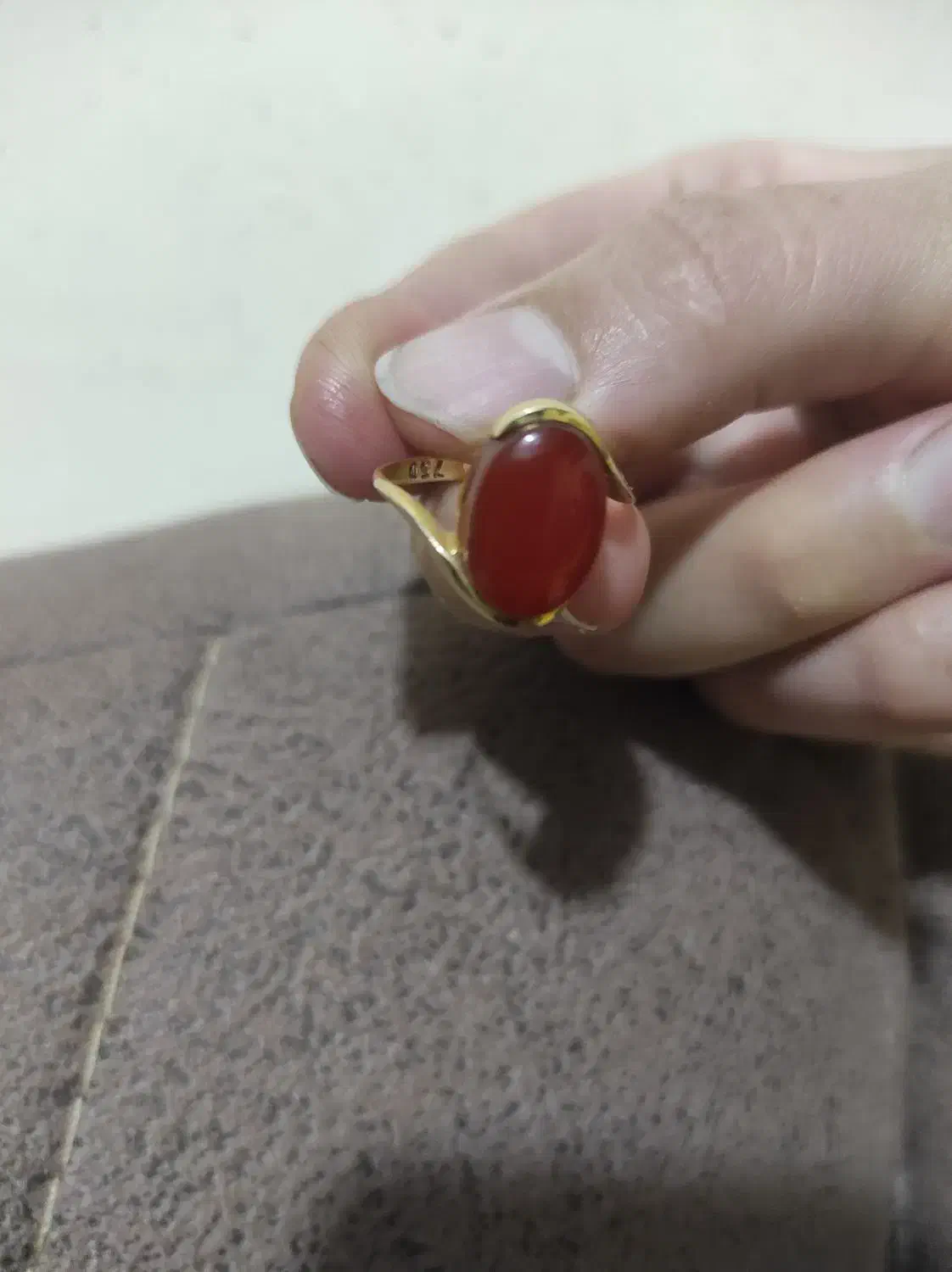 انگشتر طلا،نگین عقیق زیبا|جواهرات|سیرجان, |دیوار