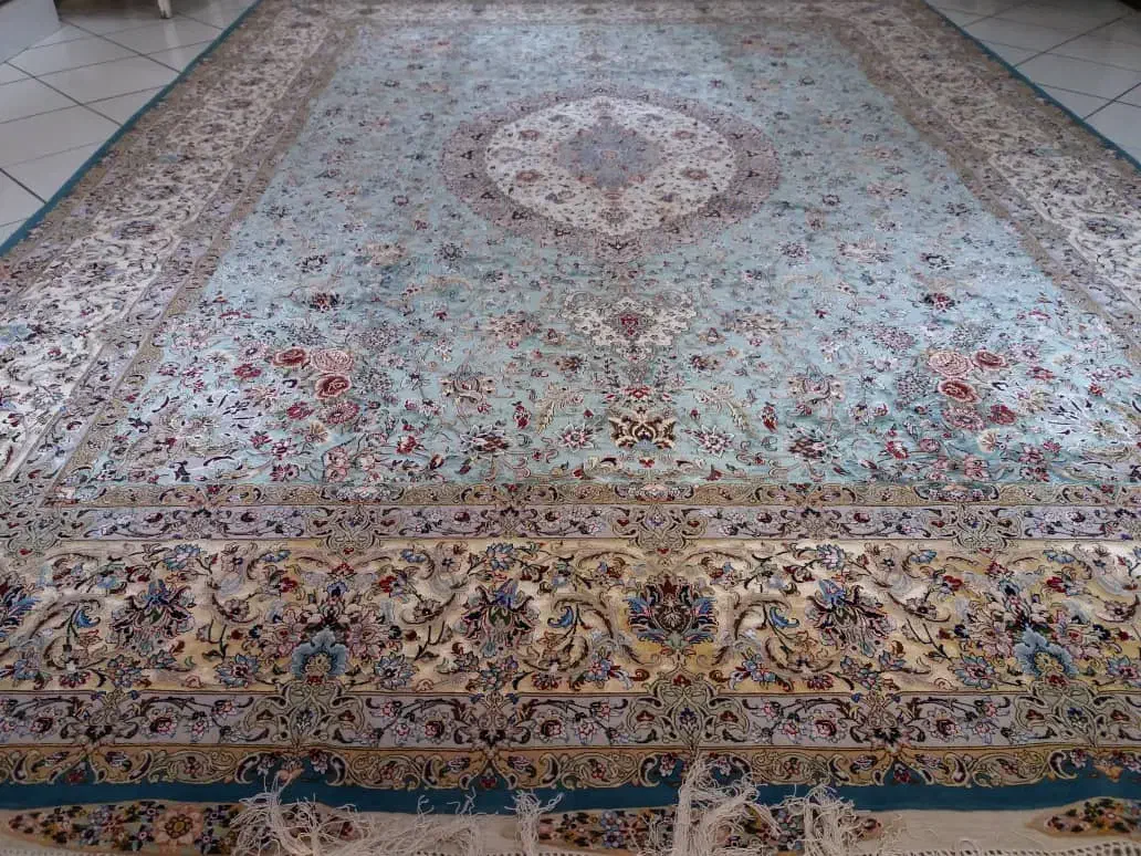 یک جفت فرش تمام ابریشم نوقابل معاوضه باماشین|فرش|اصفهان, نقش جهان|دیوار