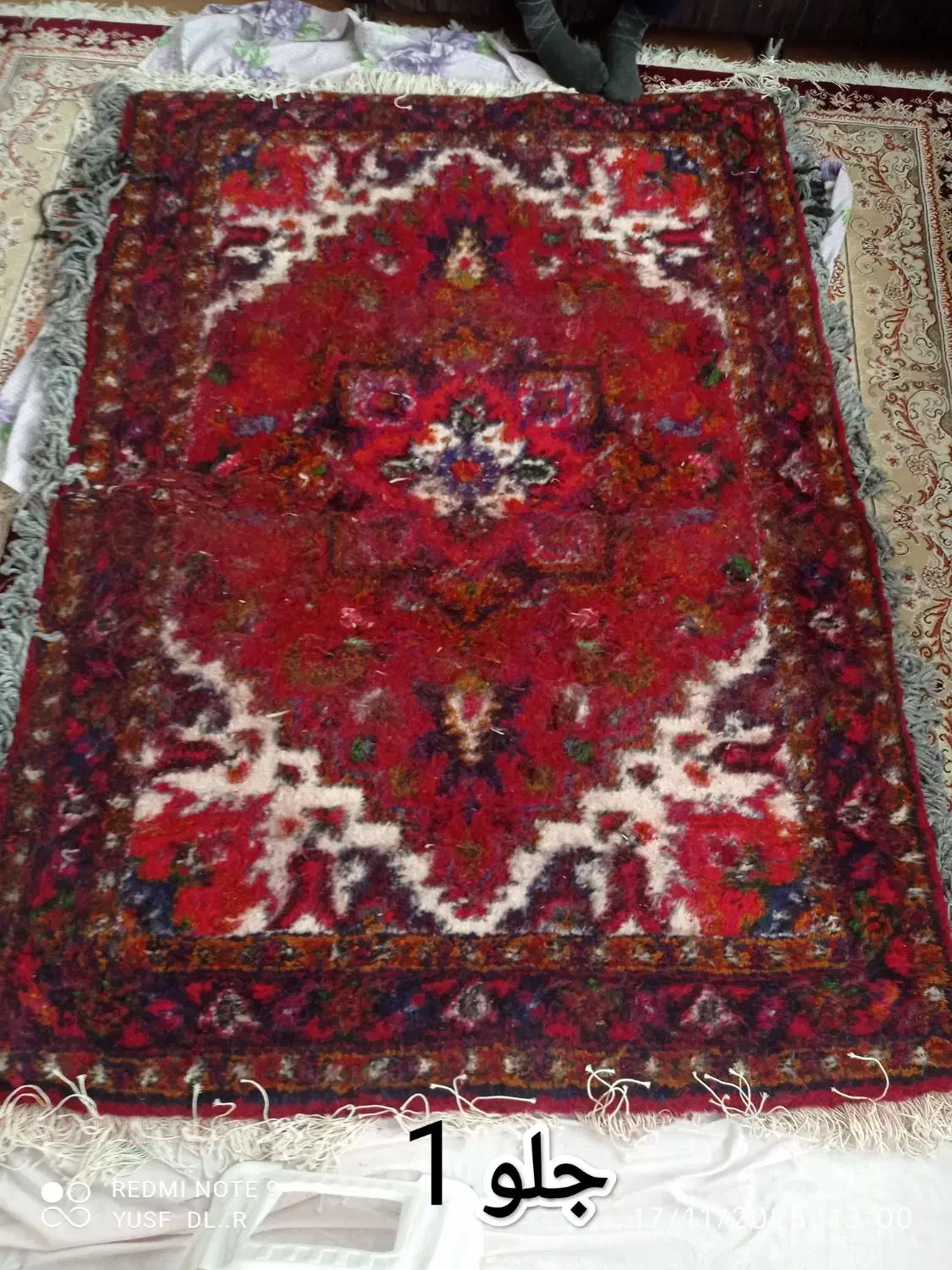 یک جفت خالچه هریس تازه از دار افتاده پرداخت|فرش|سهند, |دیوار