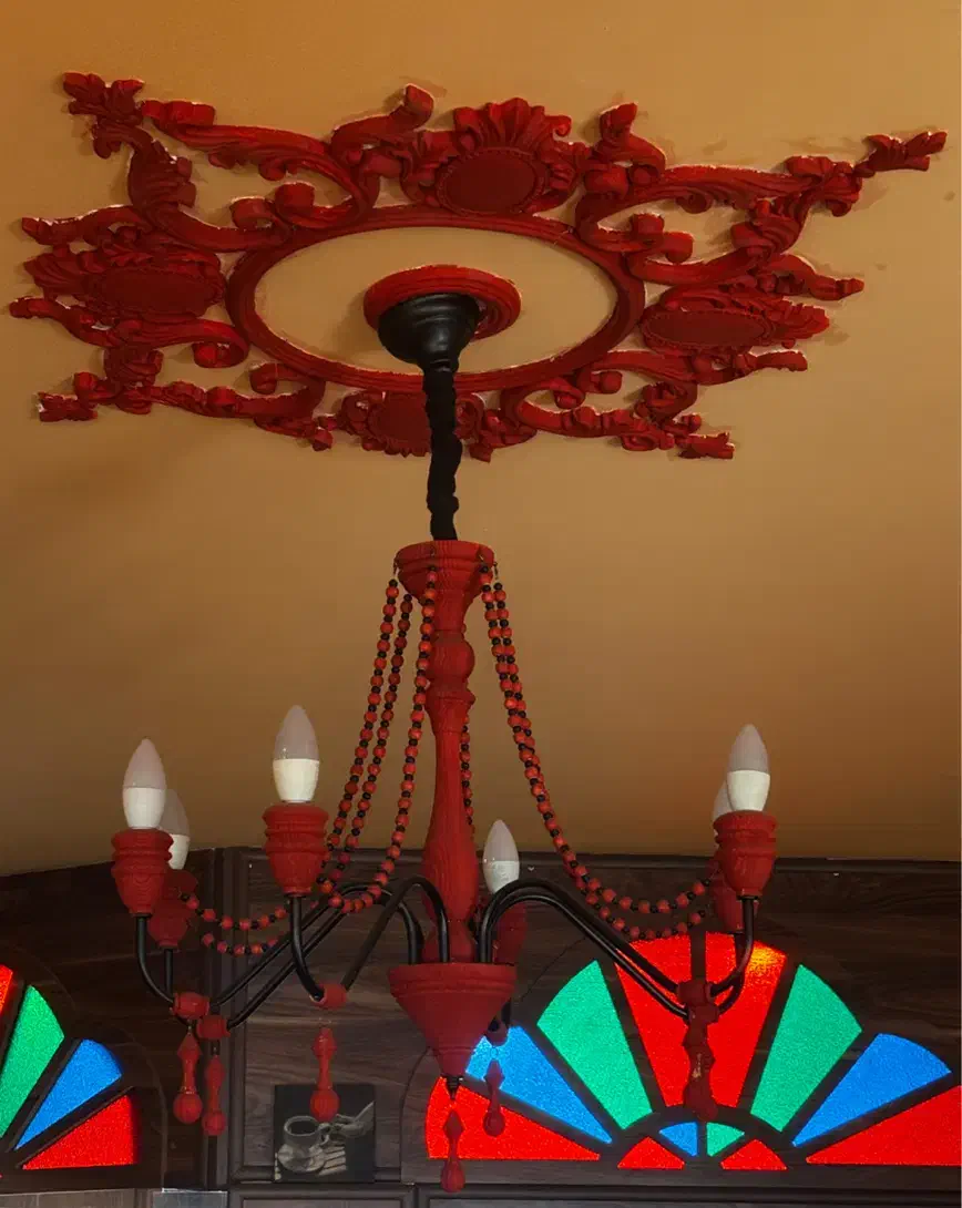 لوستر باکارات چوب و فلزی|لوستر و چراغ آویز|اردبیل, |دیوار