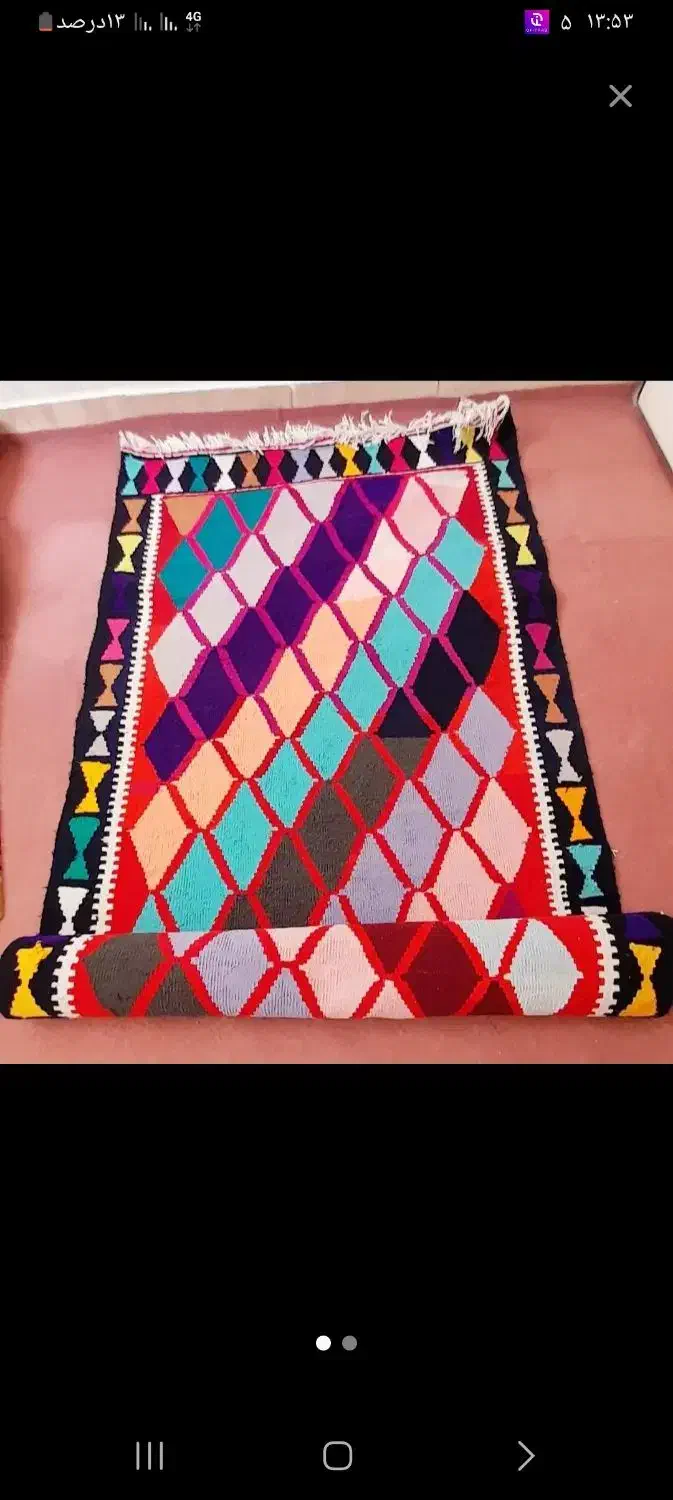 گلیم  دست بافت نو خوشرنگ|گلیم، جاجیم، گبه|اردبیل, |دیوار